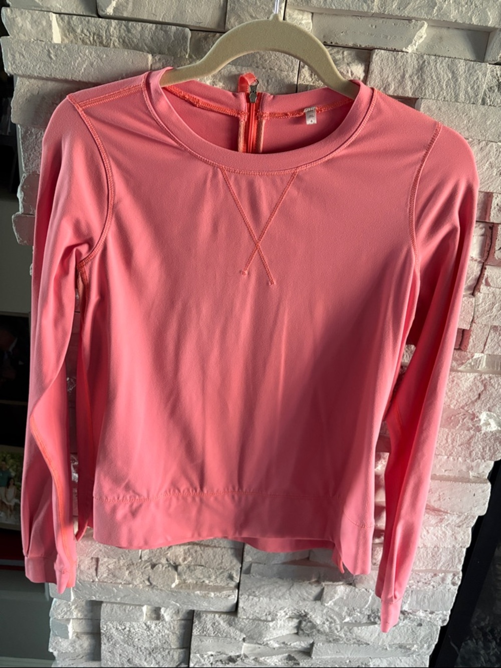 lululemon athletica Coral Pink Long-Sleeve Crew Top